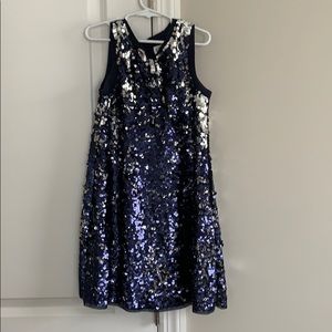 H&M navy/silver flip dress size 8-9